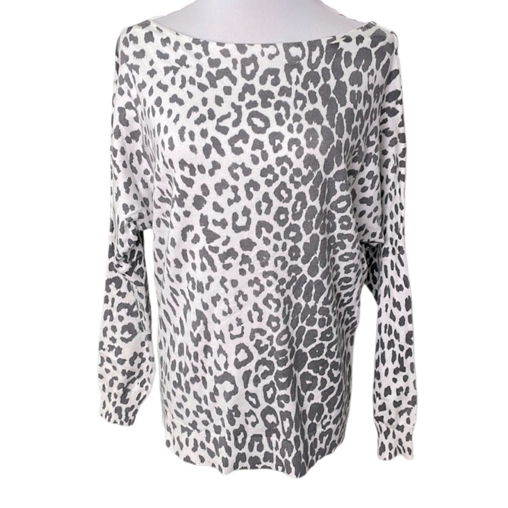 VICI Leopard Cheetah Animal Print Knit Boatneck Sweater
